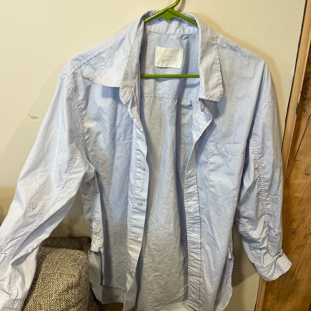 Citizens of Humanity Blue Casual Button Down Shirt - Picture 2 of 5